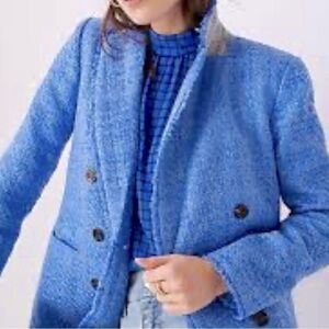 ANN TAYLOR Fringe Tweed Double Breasted Blazer NWT